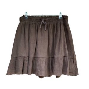 OLD NAVY Lined Smocked Brown Cotton Skirt Size L